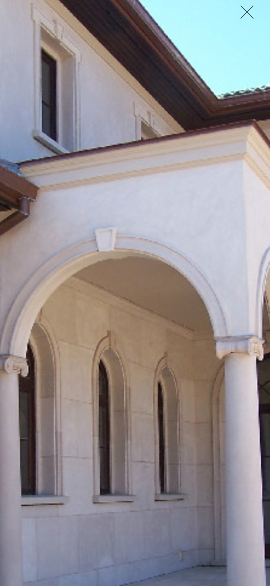 Italian Mediterranean arched portico exterior architecture
